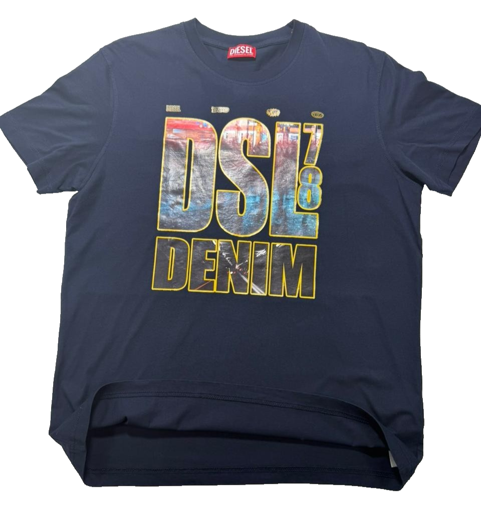 Diesel T-Diegor-L7 Men's T-Shirts - Navy Blue | Size: XL