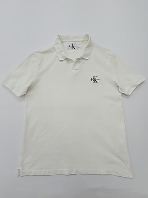 Calvin Klein Men White Polo Shirt size M product image 1