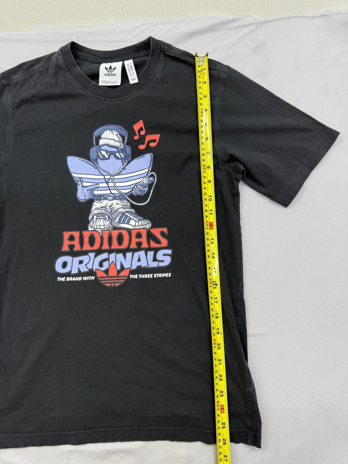 Adidas Originals Graphic Print Black T-Shirt Short Sleeve Size S