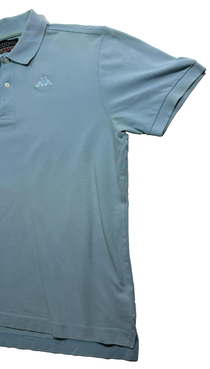 Kappa Men's Light Blue Short Sleeve Polo Shirt Embroidered Logo Size L