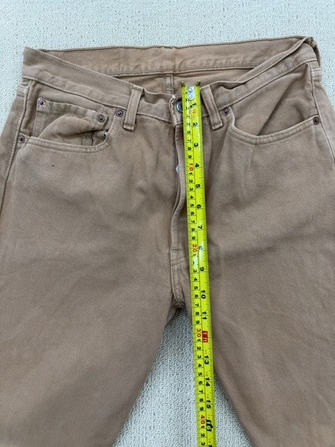 Levi's 501 Original Straight Tan Jeans 31x32 Button Fly Cotton Denim