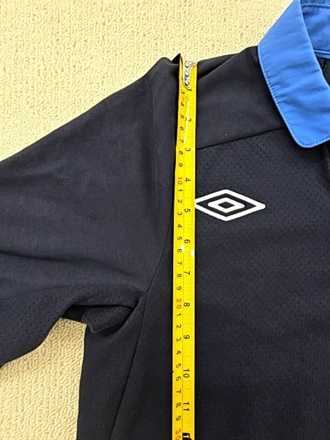 Umbro Men's Navy Football Polo Shirt England Badge Short Sleeve