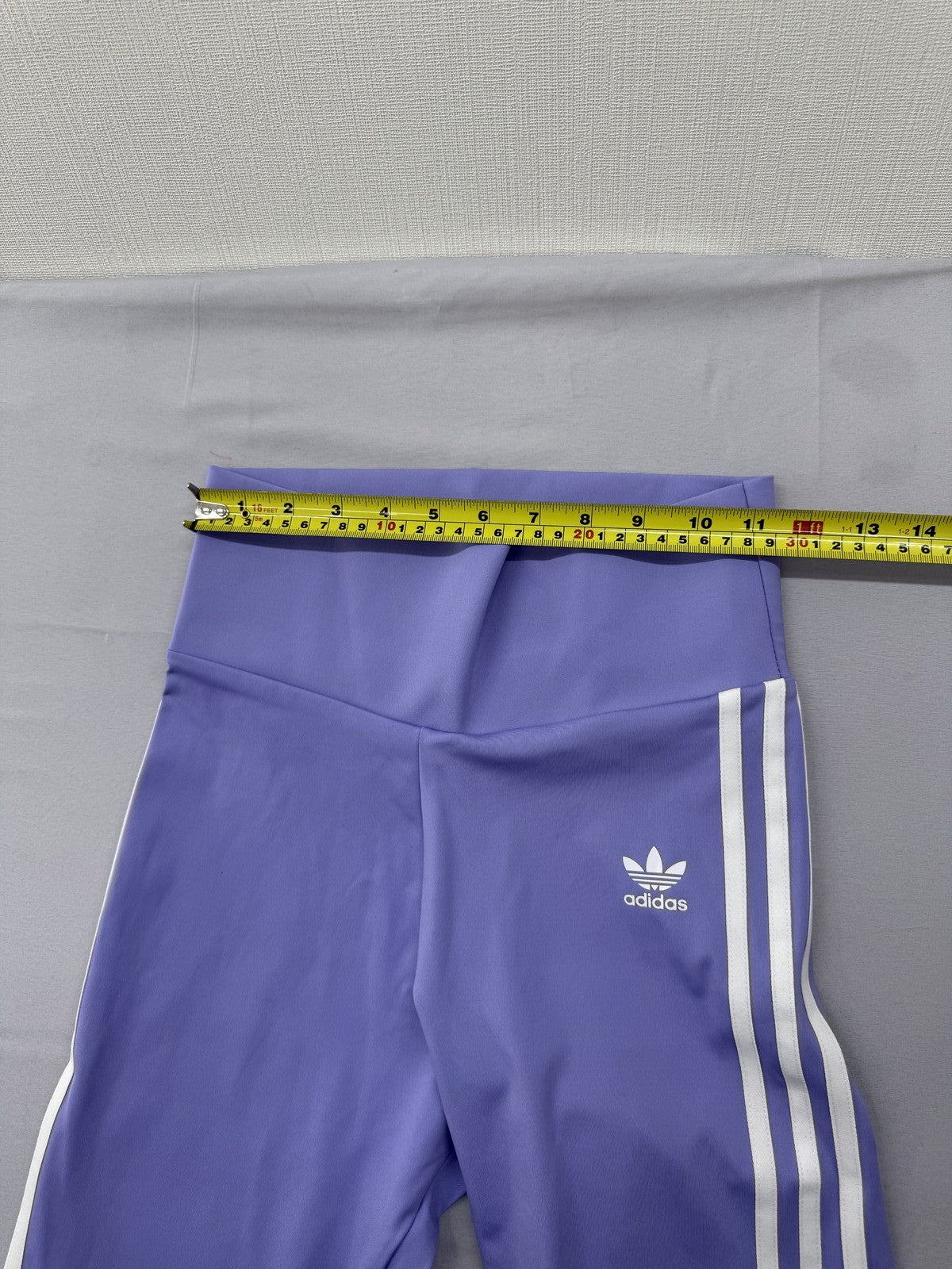 Adidas Women's Purple Striped High Waist Active Shorts M