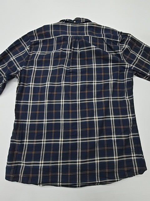 Barbour Men Blue Plaid Button-Down Shirt XL Classic Logo Patch BNWOT?