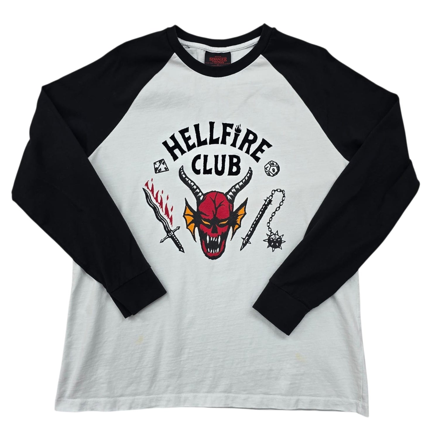 Netflix Stranger Things Hellfire Club White/Black Long Sleeve M