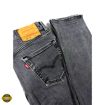 Levi's Jeans Men's Gray 501 Button Fly Straight Classic Denim Free Shipping