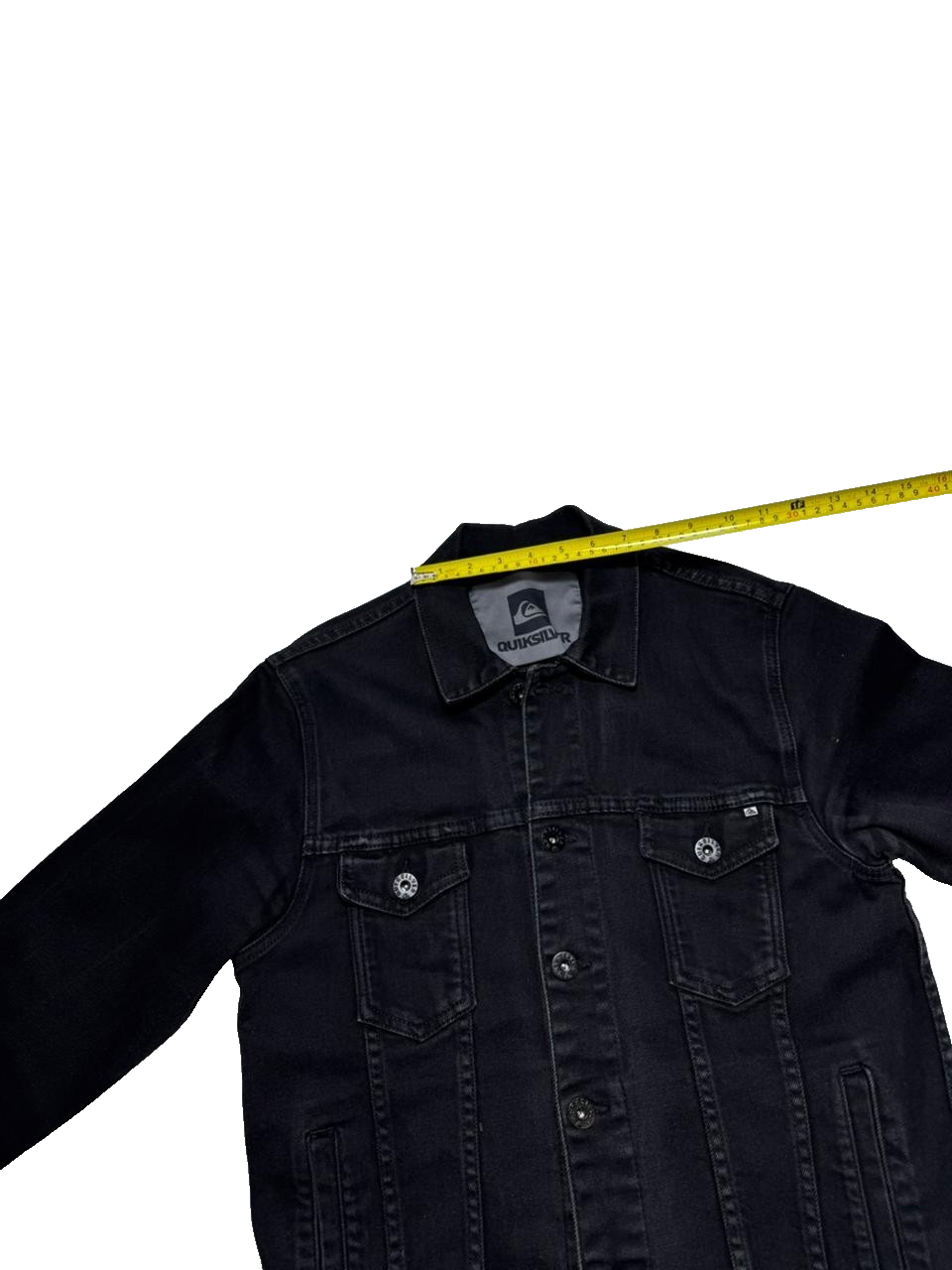 Quicksilver Button Up Black Denim Jacket - Size M