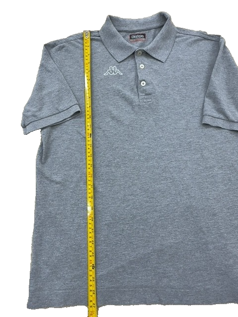 Kappa Men's Grey Cotton Polo Shirt XL Short Sleeve Classic Fit