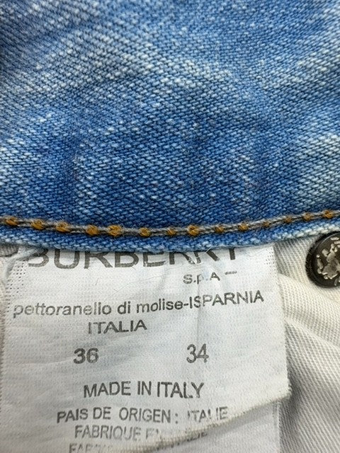 Burberry Boys Light Blue Denim Shorts Size 34 Regular Comfort Fit