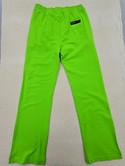 Plein Sport Green Cotton Sweatpants Logo Print Drawstring Regular