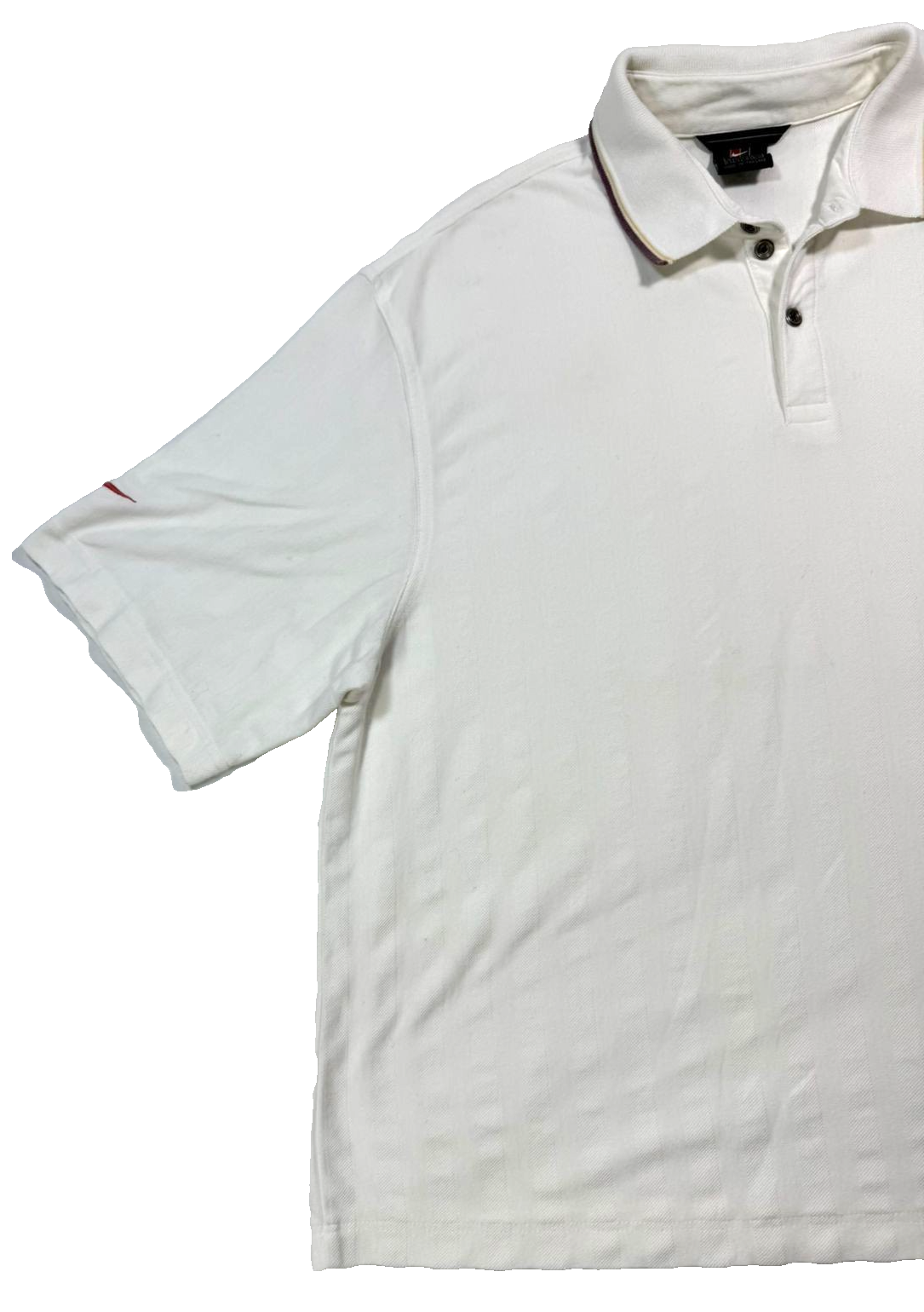 Vintage Nike Tennis Polo Shirt In White Cotton - M