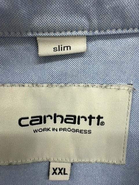 Carhartt Men's Light Blue Long Sleeve Button-Up Shirt XXL