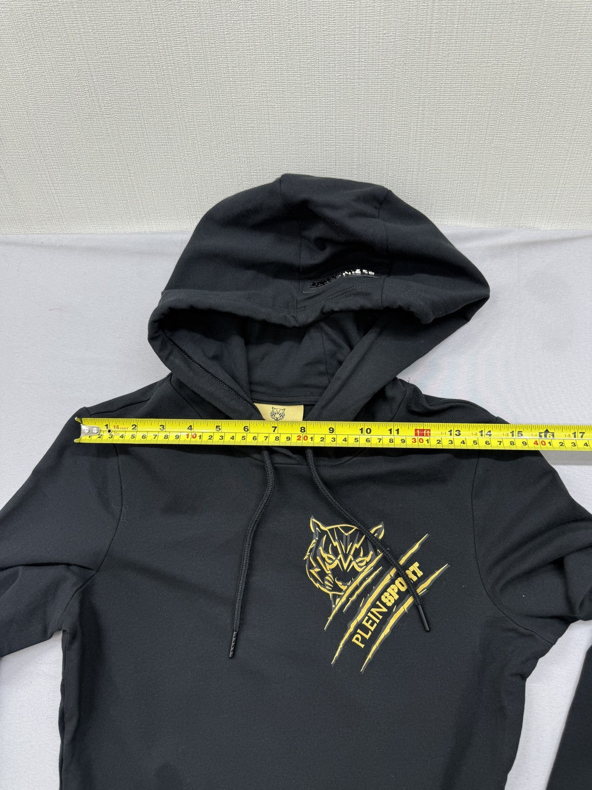 Plein Sport Black Hoodie Men's Size S Logo Print Cotton