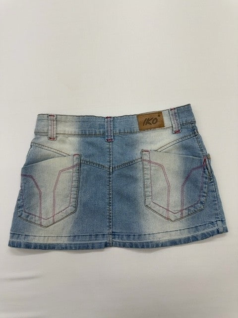 IKO Girls Light Blue Denim Shorts Size L Medium Wash Button Pockets