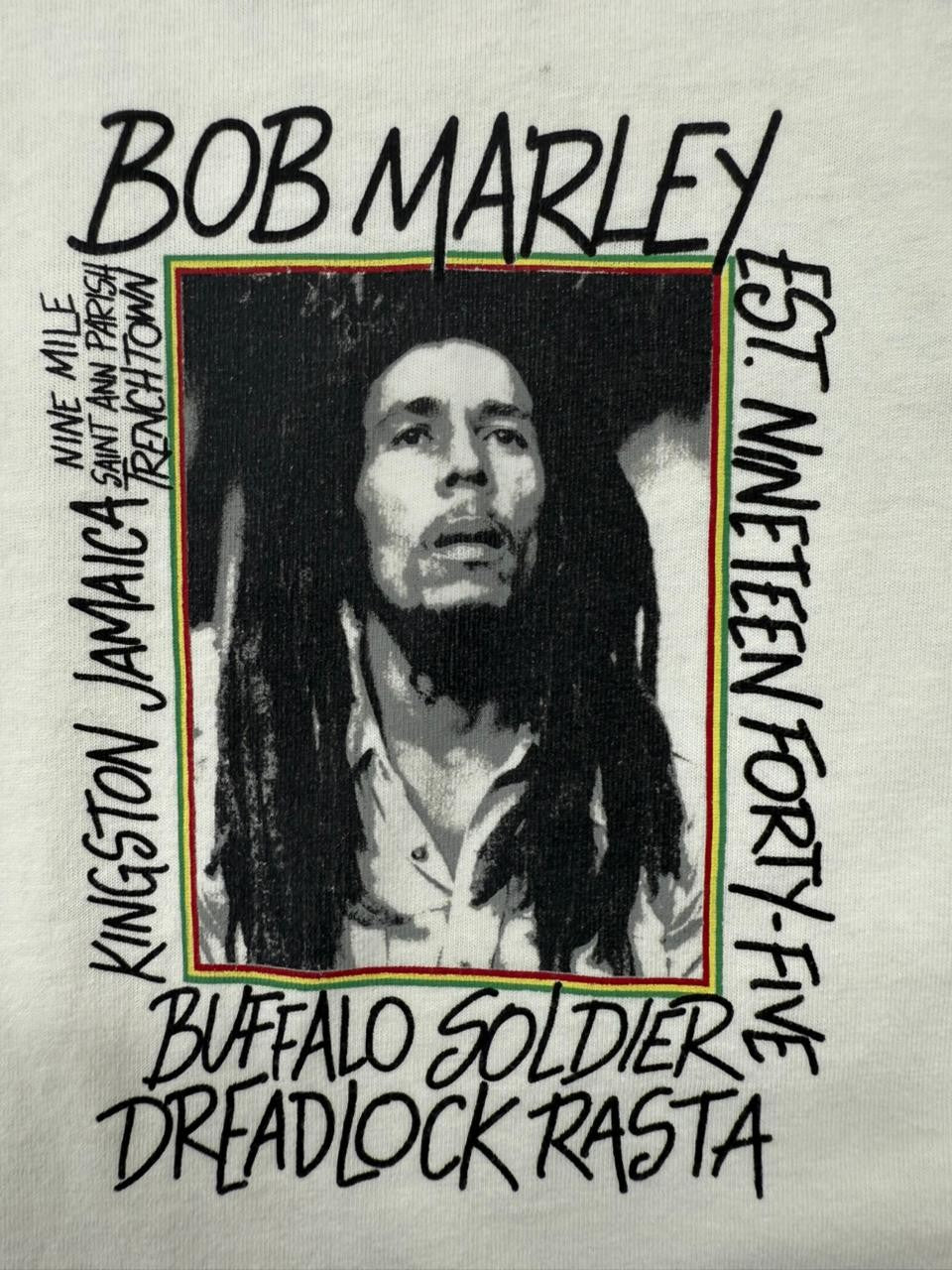 Pull&Bear Men's White Bob Marley Graphic T-Shirt Size S Regular