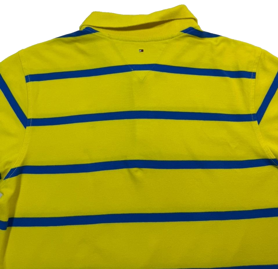 Tommy Hilfiger Older Teens Size 16 Yellow And Blue Stripe Polo Shirt