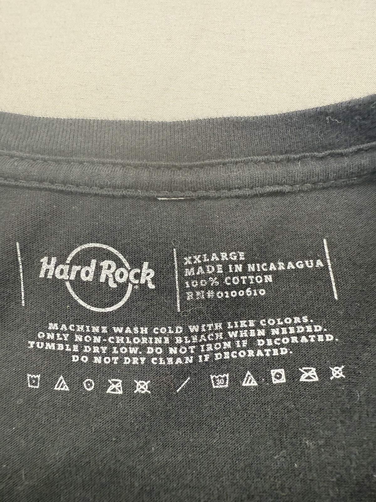 Hard Rock Cafe Black XL Men's Short Sleeve Travel Tee Cotton