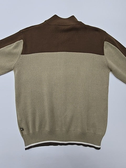 Quiksilver Men Brown Colorblock Zip-Up Sweater Size M Regular Condition