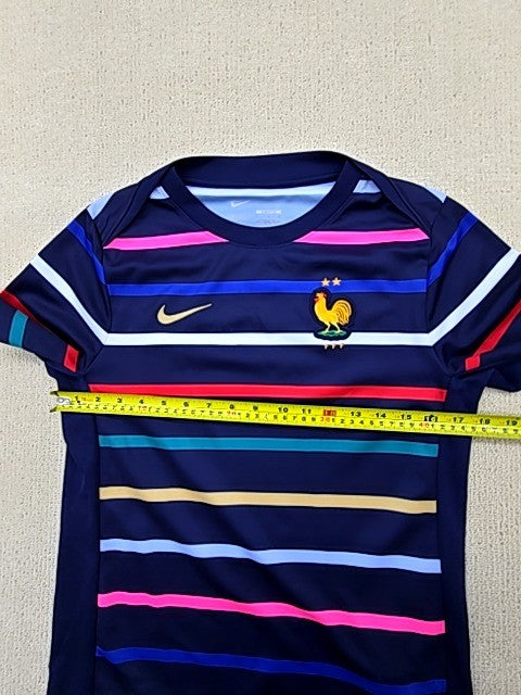 Nike Men's France Soccer Jersey Short Sleeve Multicolor Stripe S