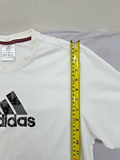 Adidas Men's White T-Shirt Size L 100% Cotton Crewneck Short Sleeve