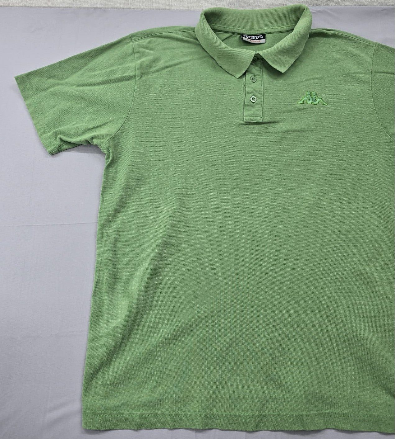Kappa Men's Green Short Sleeve Polo Shirt Size Large 100% Cotton