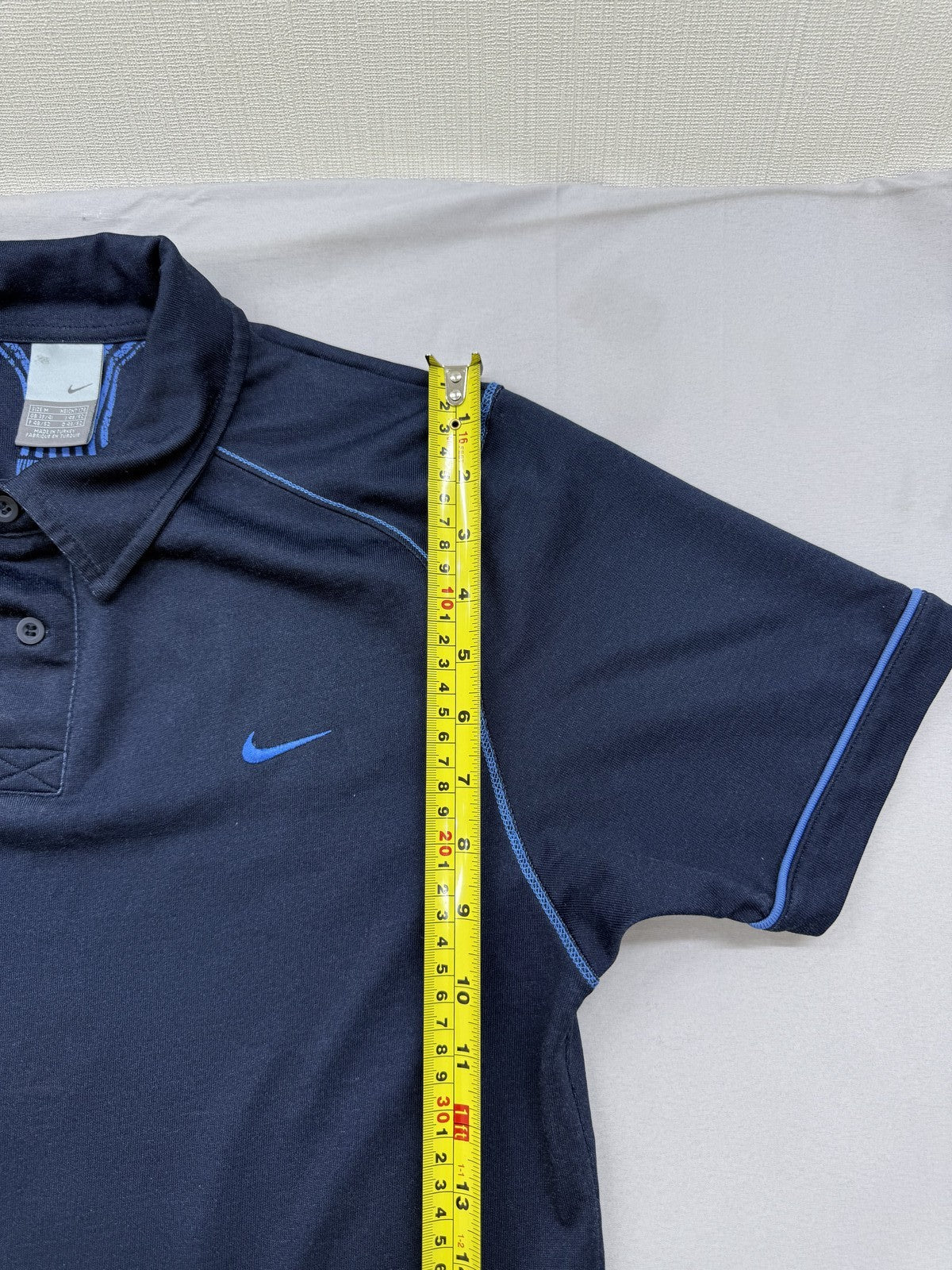 Nike Calle Ontario Navy Polo Shirt Men's M Short Sleeve Button Closure