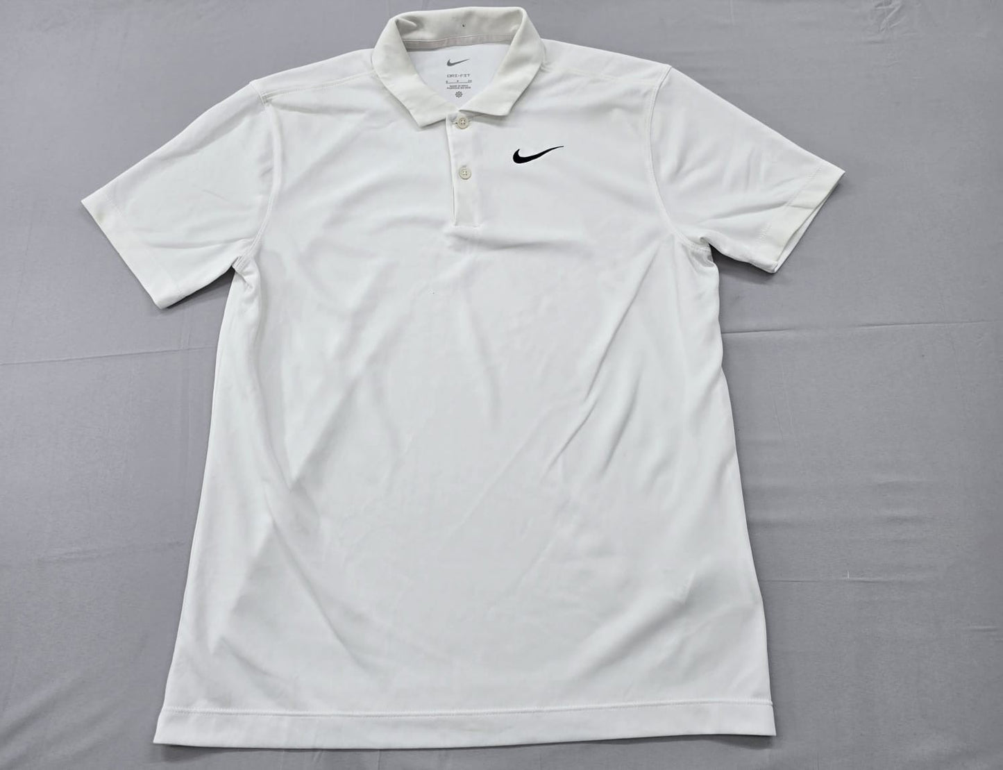 Nike Men's White Dri-FIT Polo Shirt Size S Short Sleeve