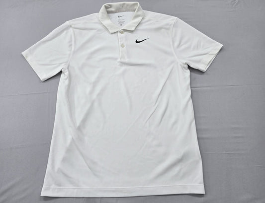 Nike Men's White Polo Shirt – Size S, Short Sleeve