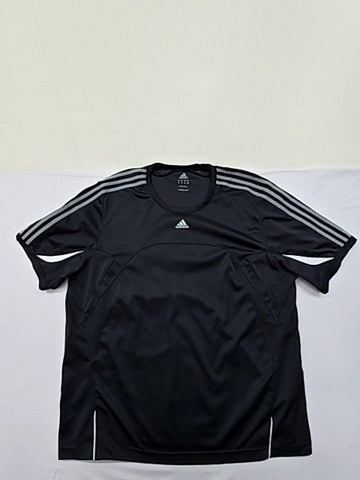 Adidas Men's XL Black Training T-Shirt AeroReady 3 Stripes Crewneck