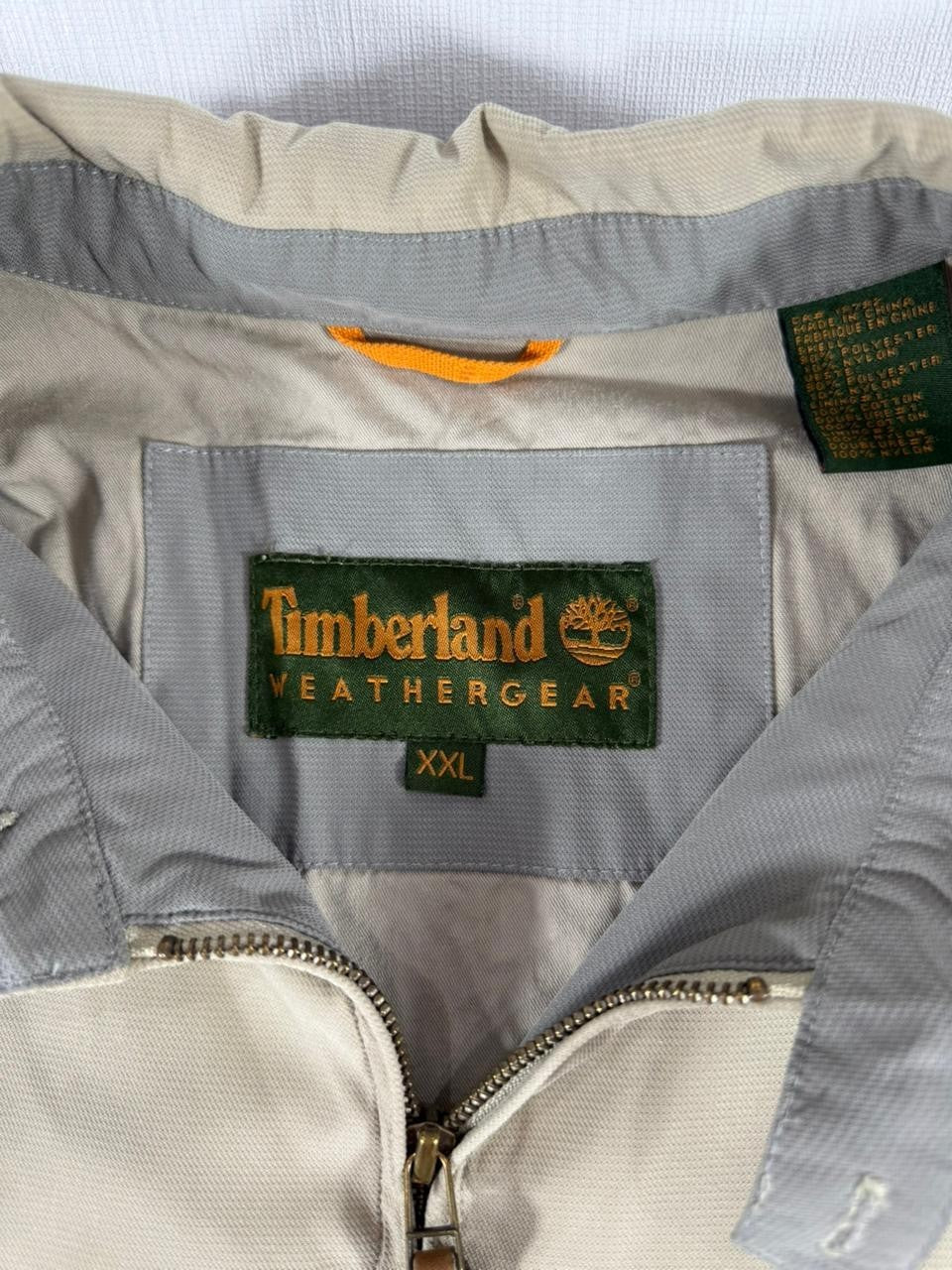 Timberland Weathergear Men's Beige Full Zip Jacket XXL Lightweight Outdoor