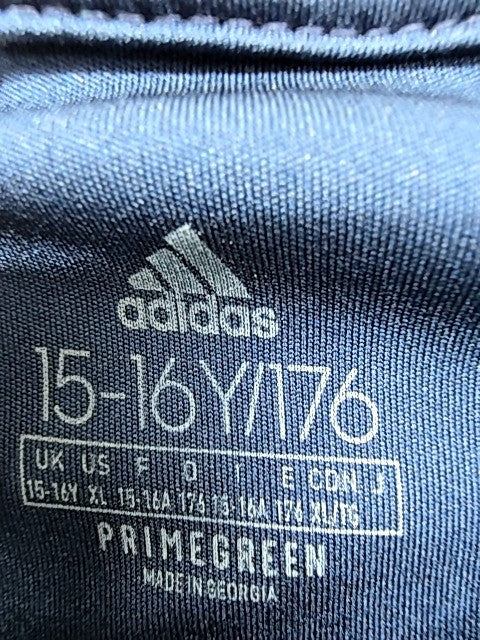Adidas Youth XL Navy Stripe Short Sleeve Crewneck T-Shirt