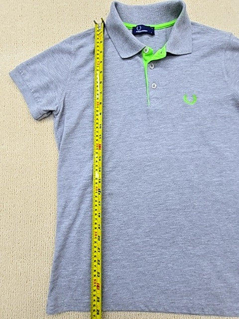 Fred Perry Polo Shirt Women L Light Blue Short Sleeve Cotton