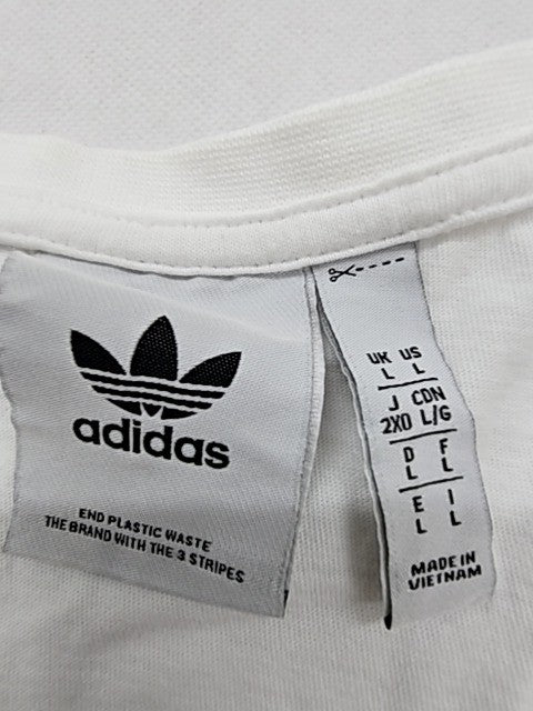 Adidas Men's White L Tank Top Athletic Sleeveless Cotton Blend