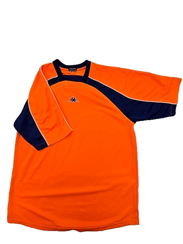 Kappa Orange Large Soccer Jersey Short Sleeve Crew Neck Performance