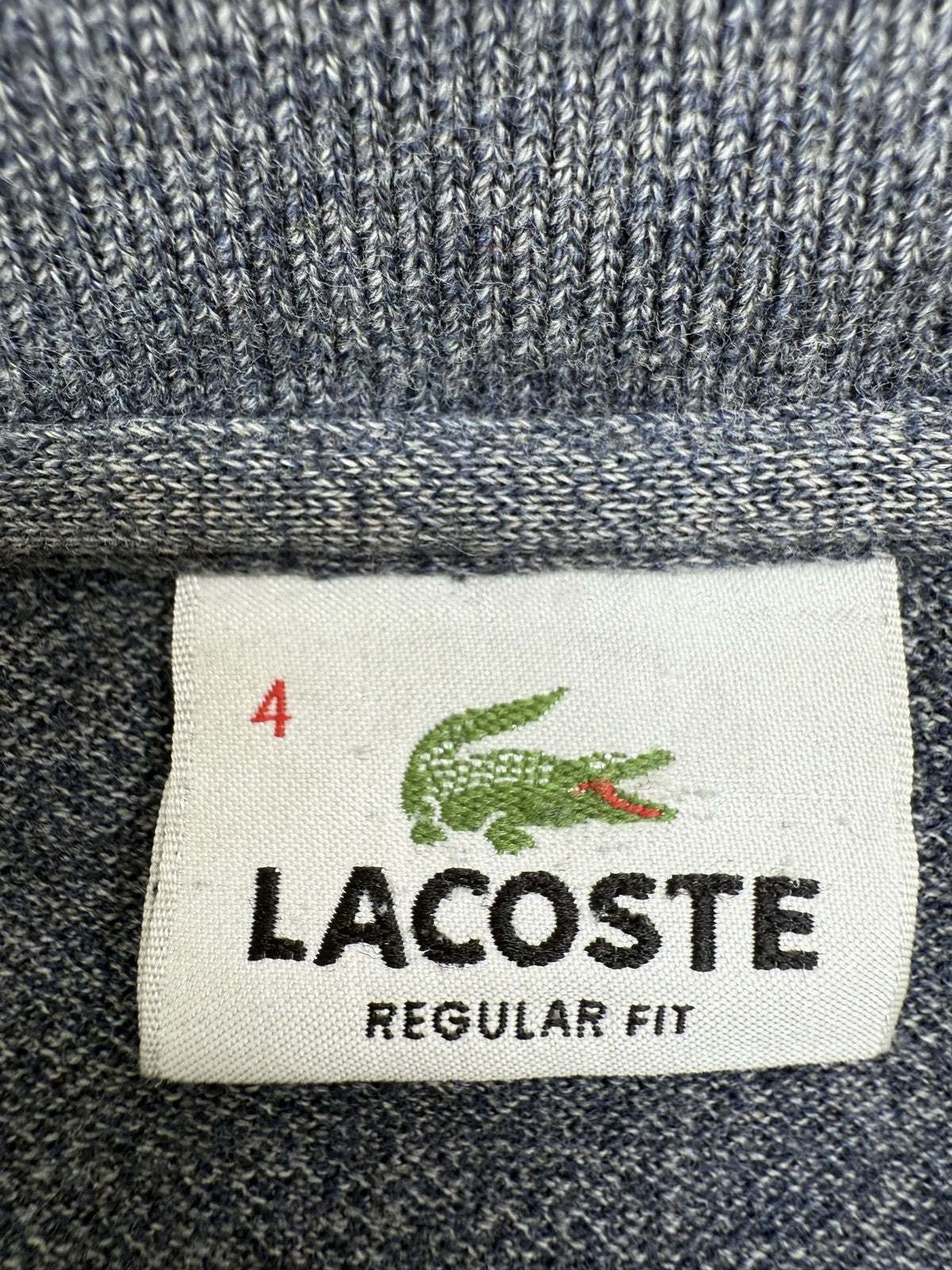 Lacoste Men's Polo Shirt Size 4 Gray Stripe Cotton F8330