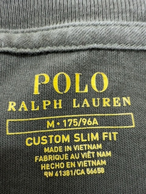 Polo Ralph Lauren Men Olive Slim Fit Long Sleeve T-Shirt Size M Used