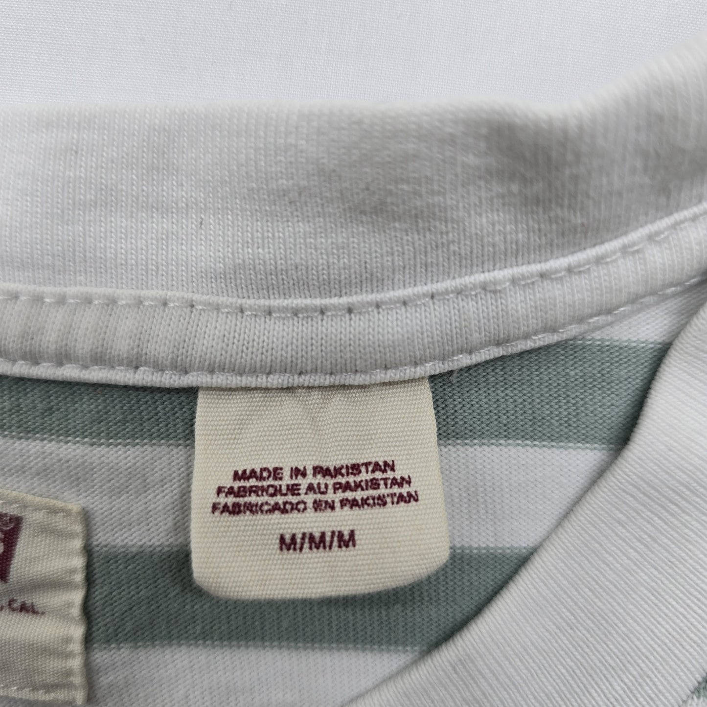 Levi's Boys White Striped Cotton T-Shirt Size M Regular Fit New