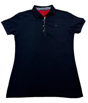 Tommy Hilfiger Womens Slim Flag Polo Shirt Short Sleeve Size Xl Logo Cotton