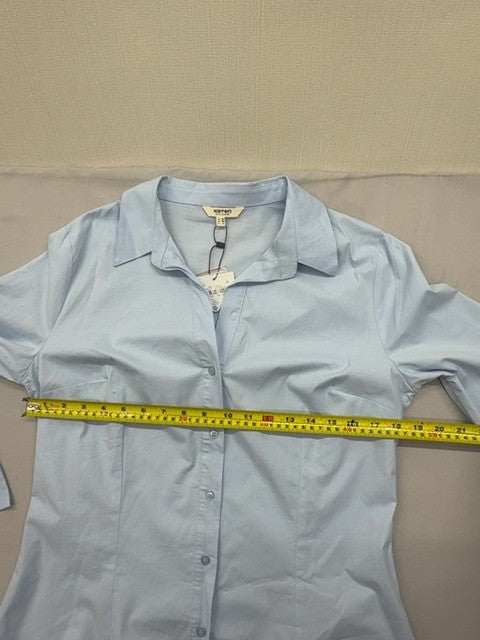 Koton Light Blue Long Sleeve Cotton Blend Button-Down Shirt EU 42 Women
