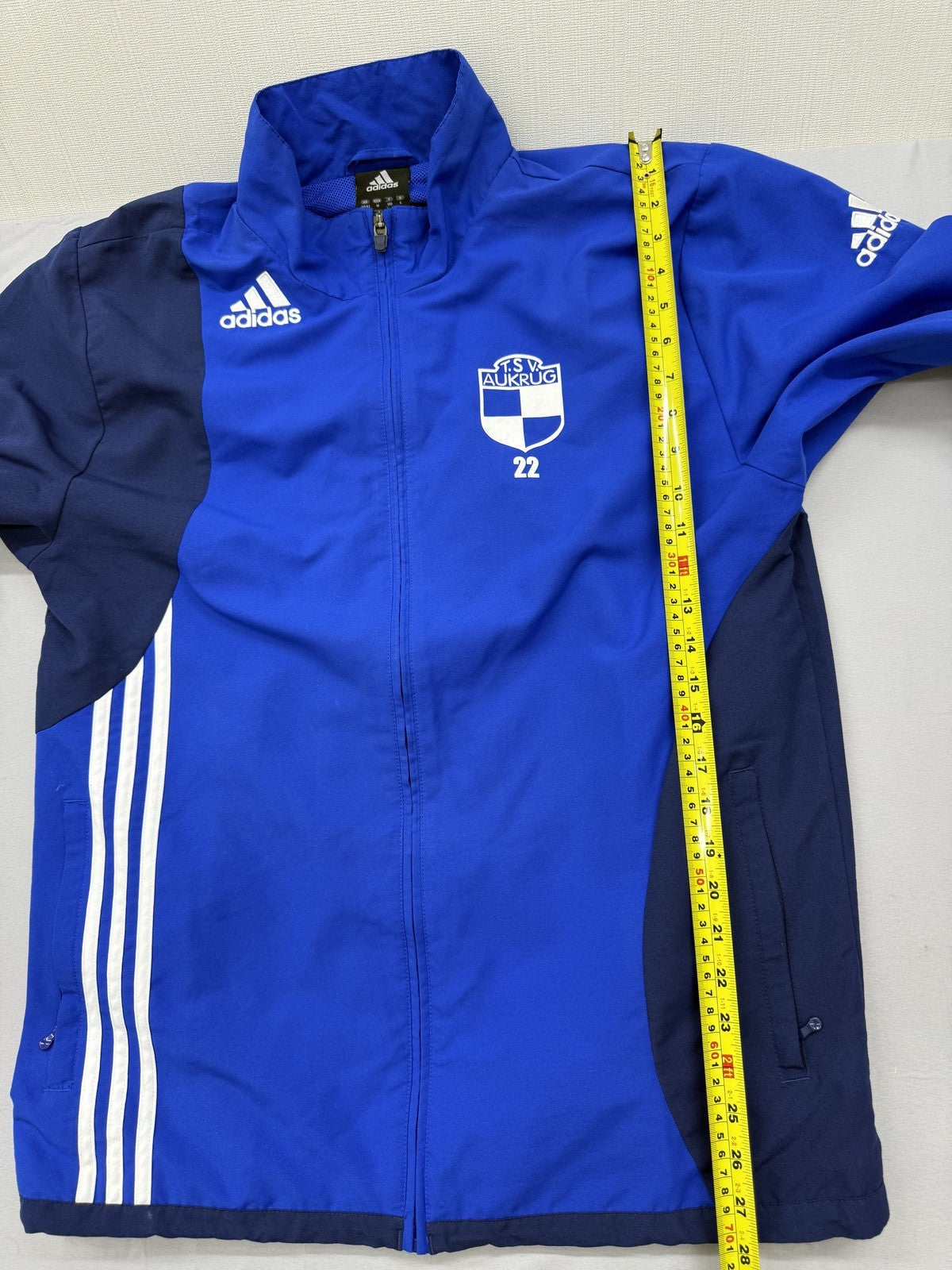Adidas Navy Track Jacket M Full Zip Striped Athletic Unisex