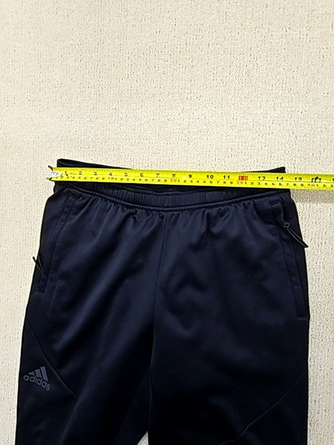 Adidas Men's Navy Track Pants Size M Zipper Pockets Drawstring
