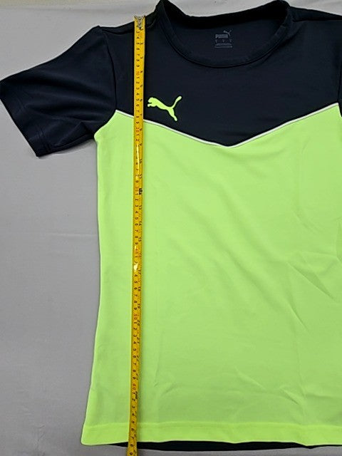 Puma Unisex Black Neon Yellow Drycell T-Shirt Size S Short Sleeve