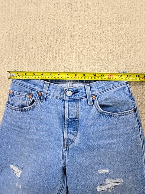 Levi's Men's 501 Light Blue Distressed Jeans W25 L32 Vintage