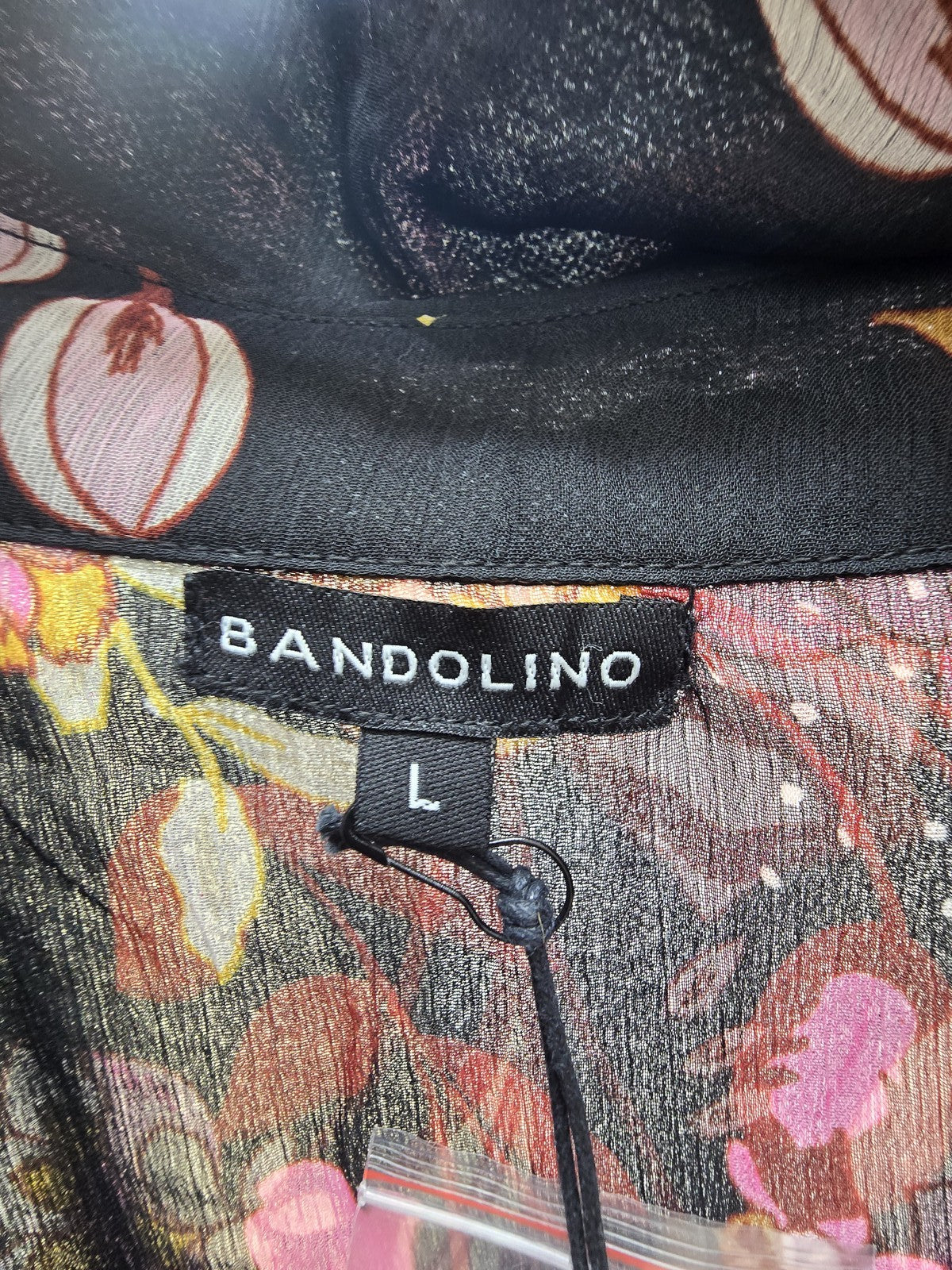 Bandolino Women's L Maxi Floral Long Sleeve Casual Dress