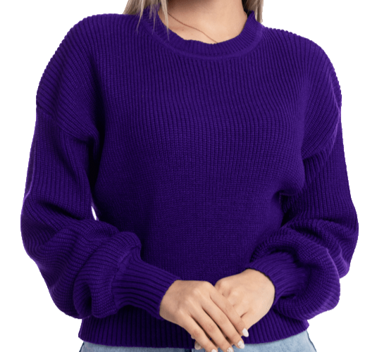 Katies Acrylic Wool Sweater Ribbed Knit Purple Women's Luxury | Size 12