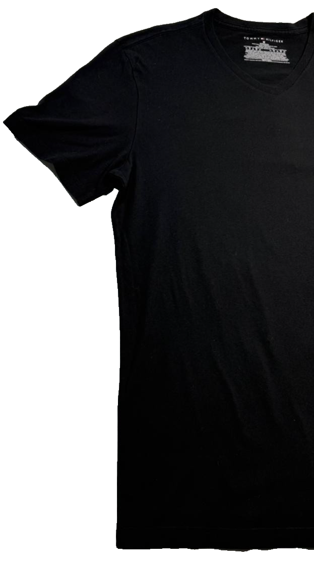 Black Tommy Hilfiger Men's V-Neck T-Shirt - Size M