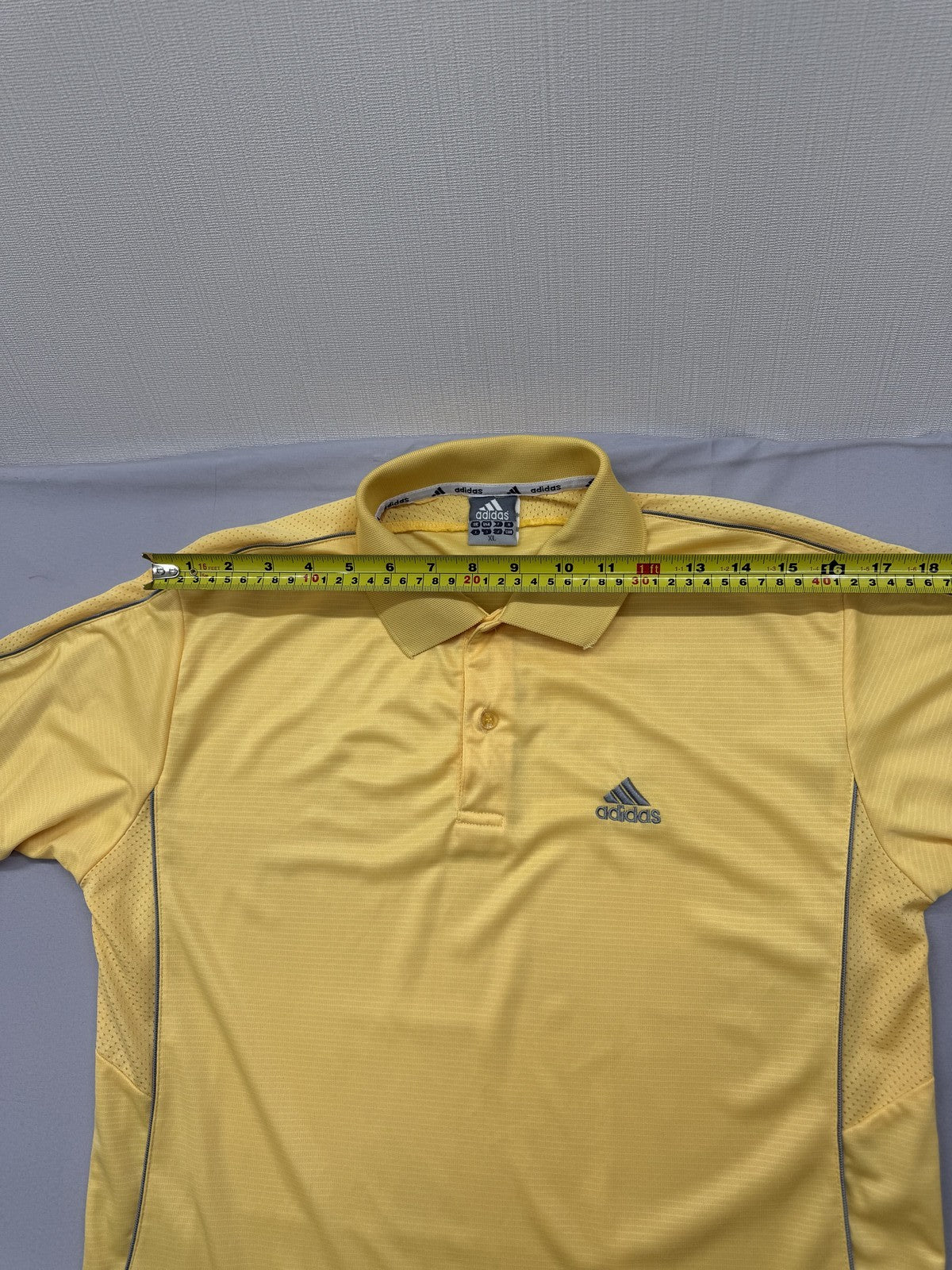 Adidas Men's Yellow Polo Shirt XL Short Sleeve Striped