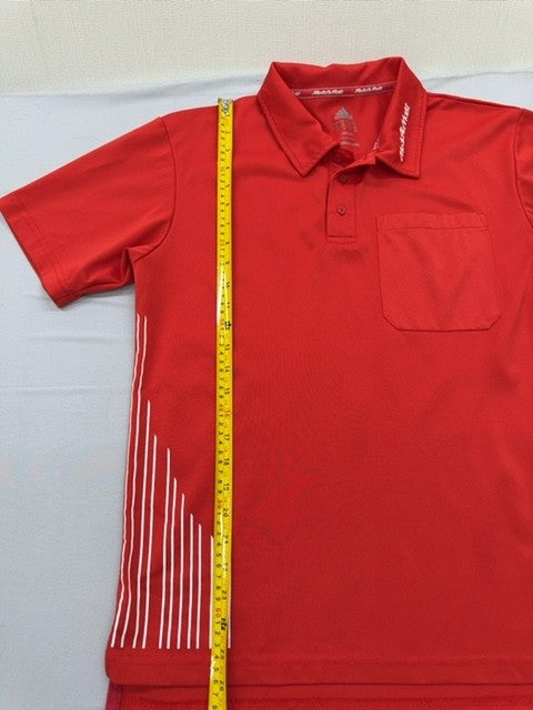 Adidas Men's Red Polo Shirt Size M Short Sleeve 100% Polyester