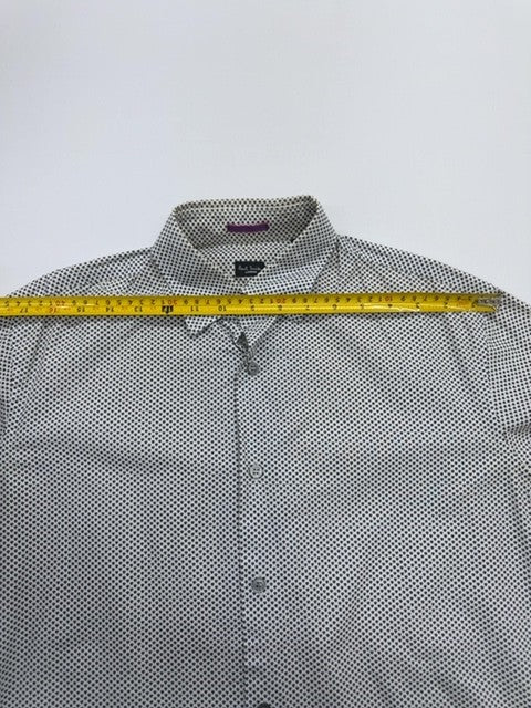 Paul Smith Men Cream Geometric Button-Up Shirt Size Regular Excellent