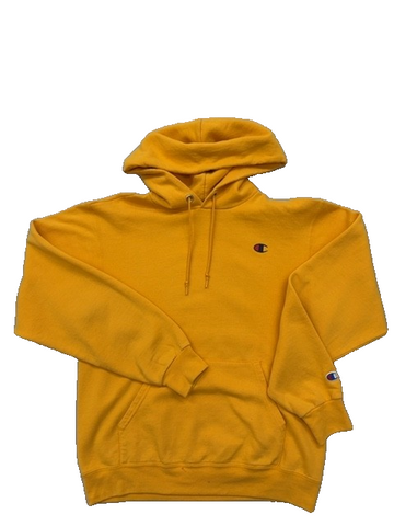 Champion Yellow Pullover Fleece Hoodie S Unisex